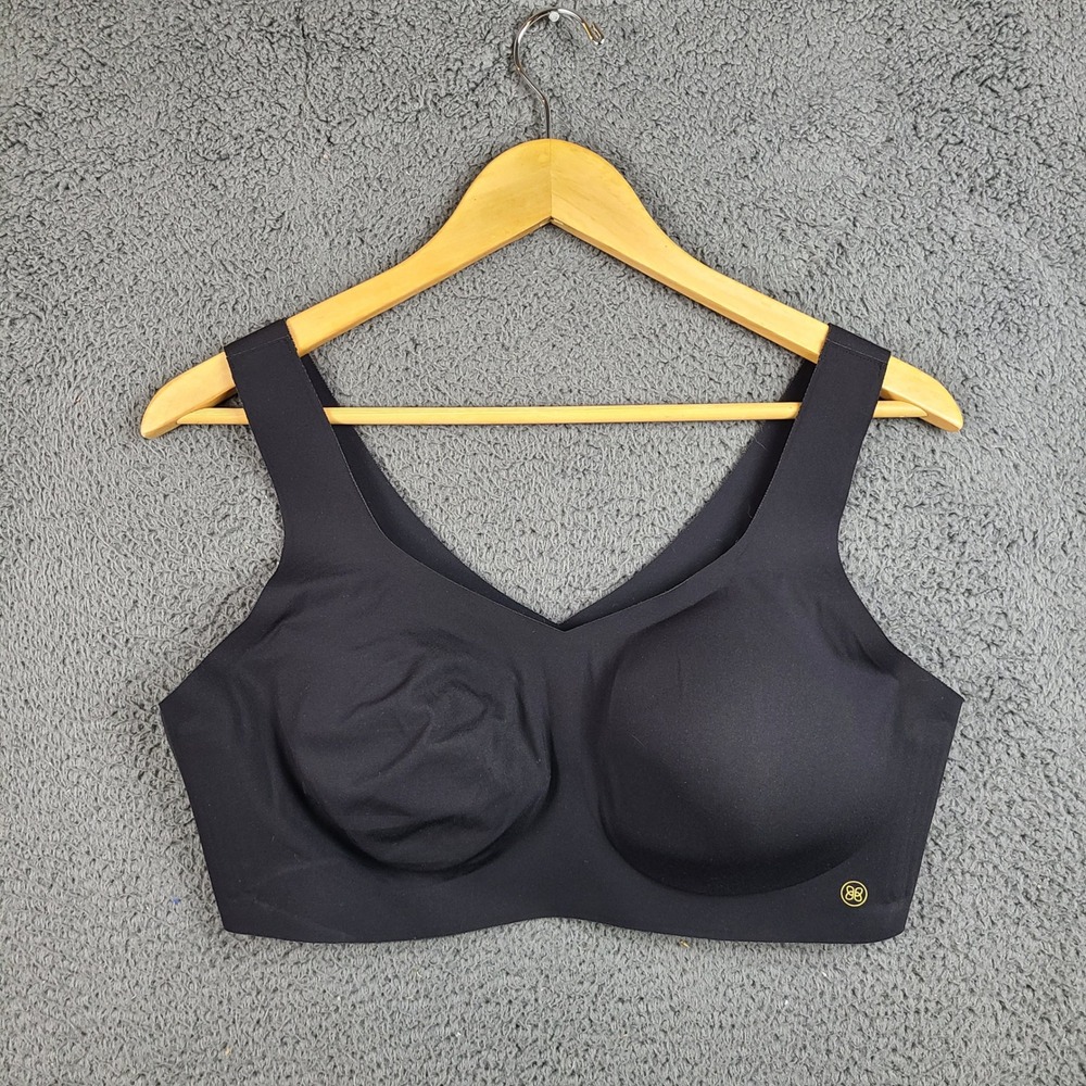 Honeylove Silhouette Bra Black XL 38D 38DD Wireless Seamless V-Neck LWBR0102